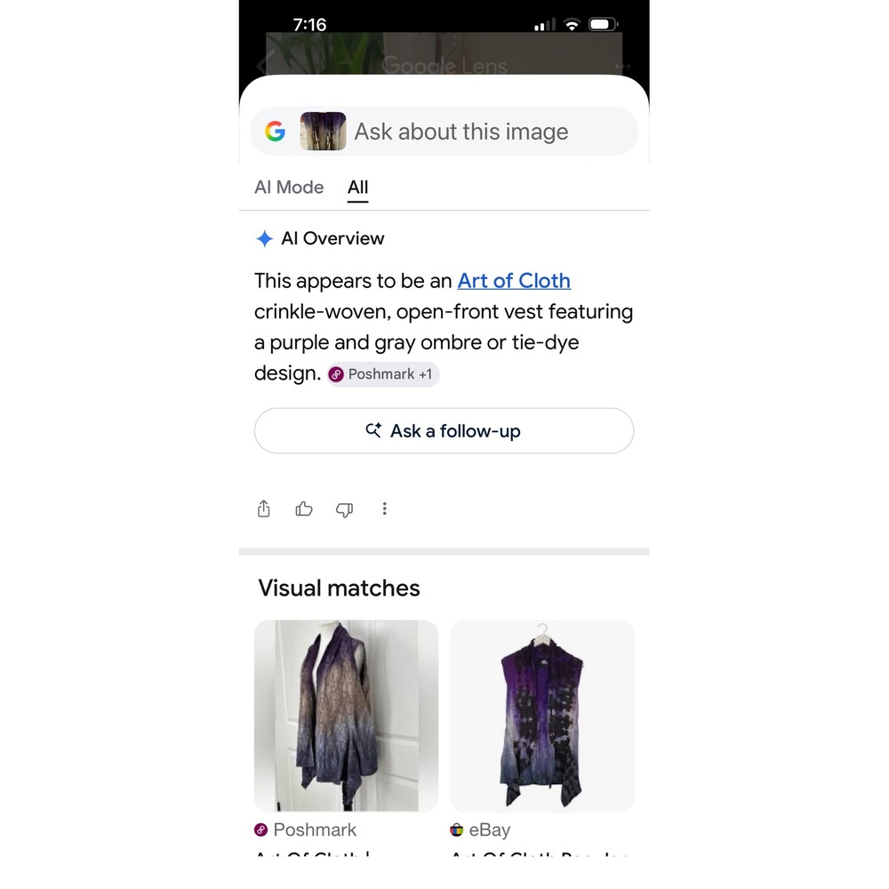 Purple Ombre Lagen Look Vest Artsy Crinkle Open Front Minimalist Hippie 1X - Picture 6 of 6